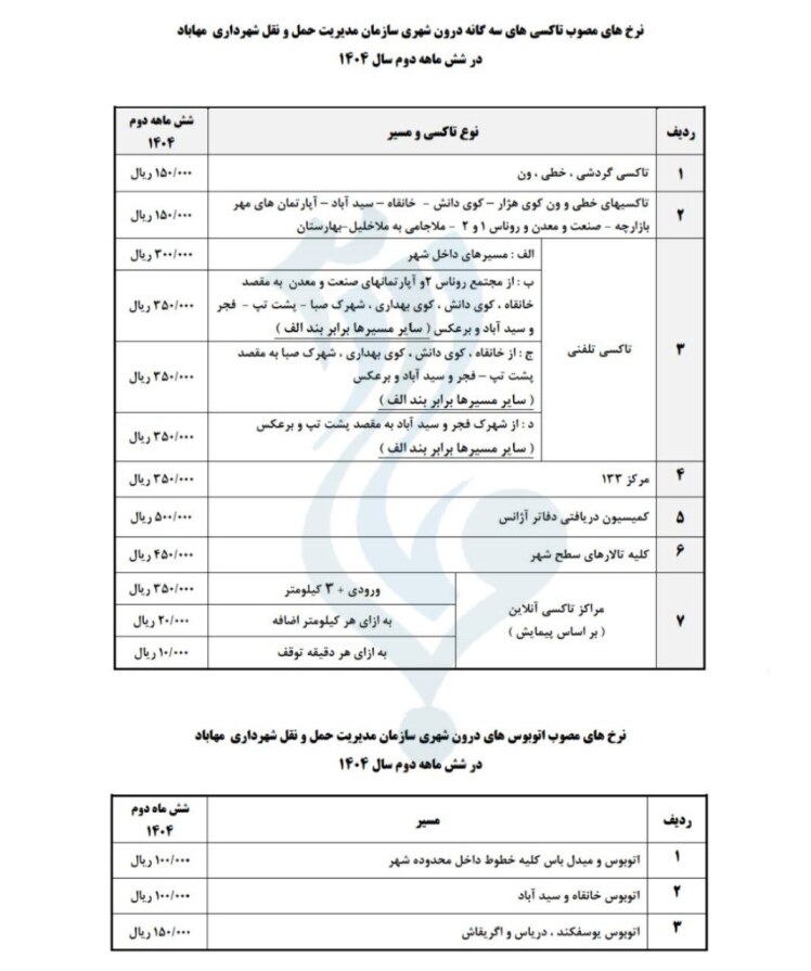 کرایه تاکسی دوباره در مهاباد گران شد 